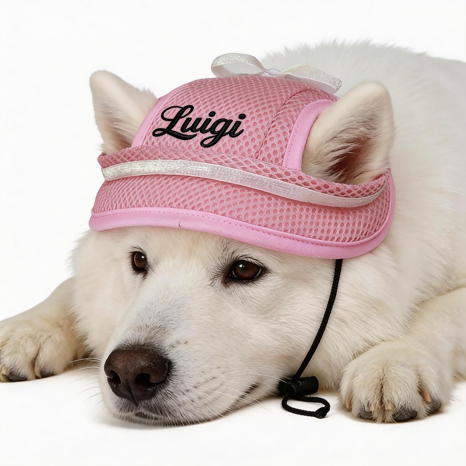 Custom Pet Sun Hat, Personalized Sun Protection Dog Cap With Embroidery Name,Adjustable Pets Outdoor Hat For Small And Medium Dogs (Style A)