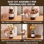 Upstore 1 Pcs 500ml Vases en verre ambre Vases de Bud Apothecary Pots en verre décoratifs Vases vintage en petit verre à fleurs avec un motif de corde créative pour la décoration à la maison Vase de table de soirée de mariage