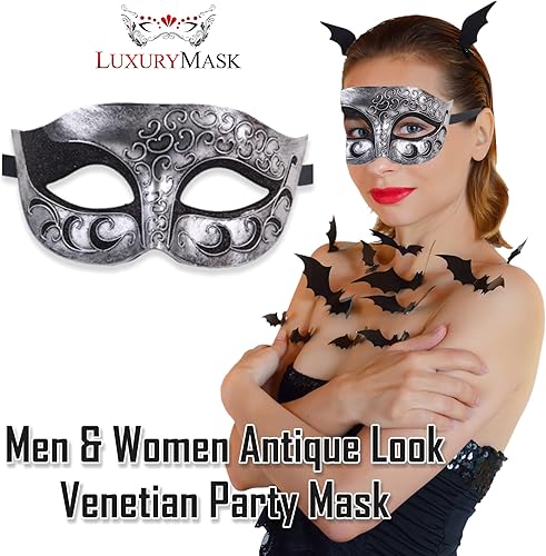 Miniatura 5 de Máscara de mascarada para hombre, máscara de aspecto antiguo para Halloween, fiesta veneciana, fiesta de máscaras y baile de máscaras