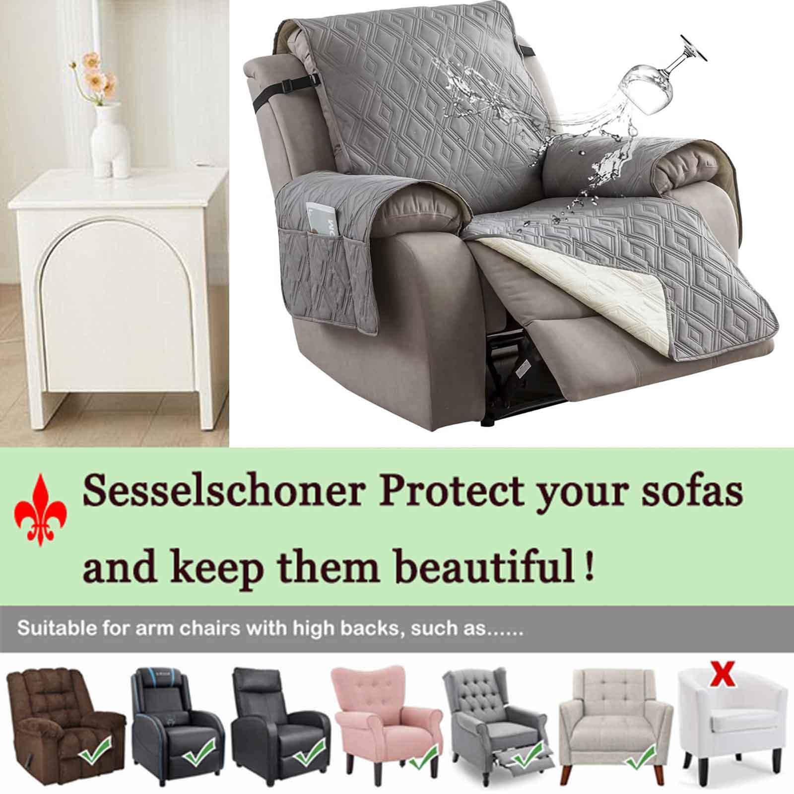 HLTQL Sesselauflage Mit Armlehne - Anti-Rutsch & Maschinenwaschbar Für Relaxsessel