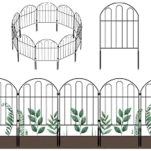 OUSHENG 10 Pack Decorative Garden Fence, Total 10ftL x 22inH Animal Barrier Border, Rustproof Metal Wire Section Edging Fencing Panel for Outdoor Patio Garden Yard, Arched