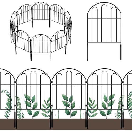 OUSHENG 25 Pack Decorative Garden Fence, Total 27ft(L) x 22in(H) Animal Barrier Border, Rustproof Metal Wire Section Edging Fencing Panel for Outdoor Patio Garden Yard, Arched
