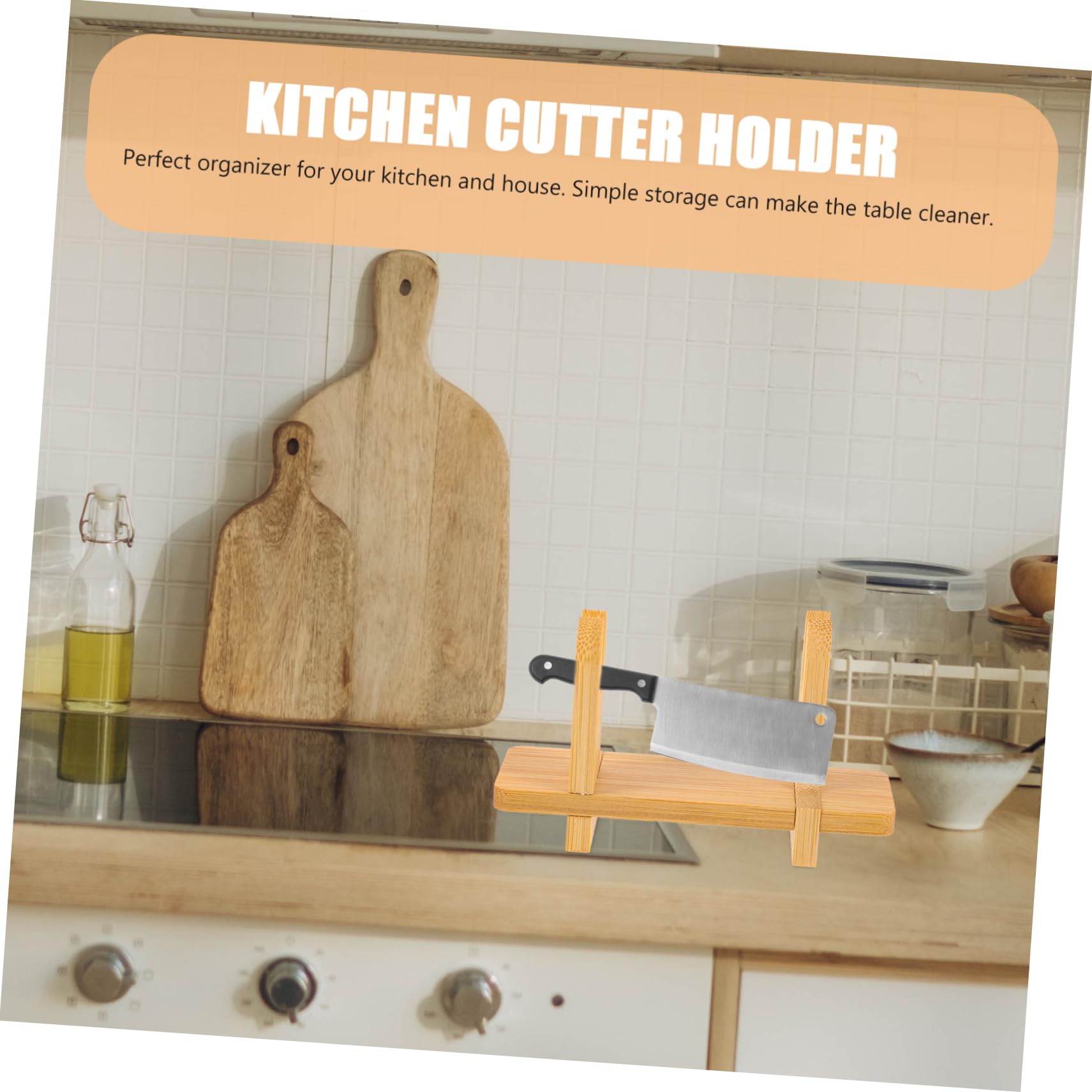 HOLIDYOYO Cutter Rack Multi Functional Kitchen Storage Holder for Cutters Ventilated Design Easy to Clean for Safe Organization of Cutting Tools Your Kitchen