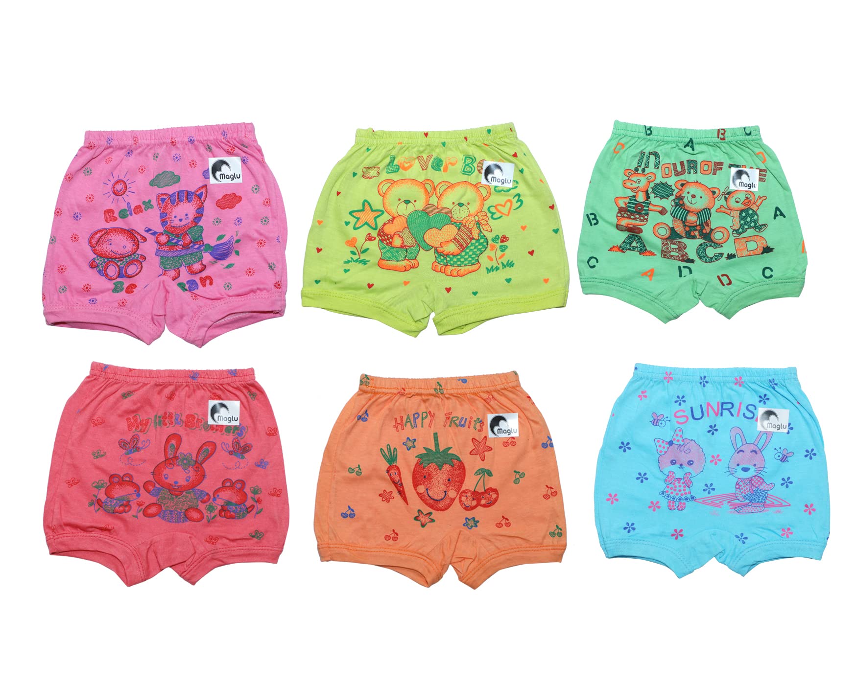 Basic Super Soft Bloomer | Unisex, 100% Pure Cotton Innerwearing | Breathable and Super Soft Underwear | Baby Bloomer | Shorts Drawer for Girls (Pack of 6)-image-29