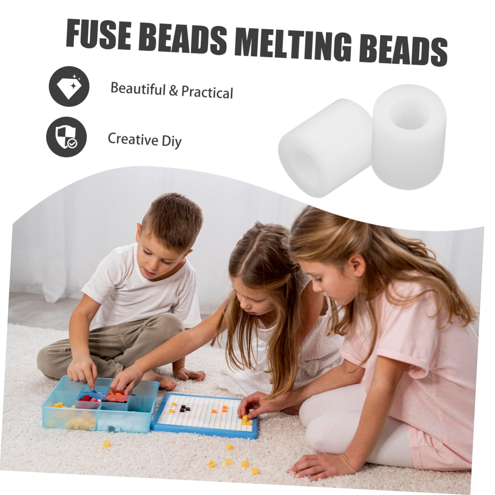 SEWACC 1000pc Jigsaw Beads for Peg Board DIY Fused Beads Craft Kit Relaxing Activity