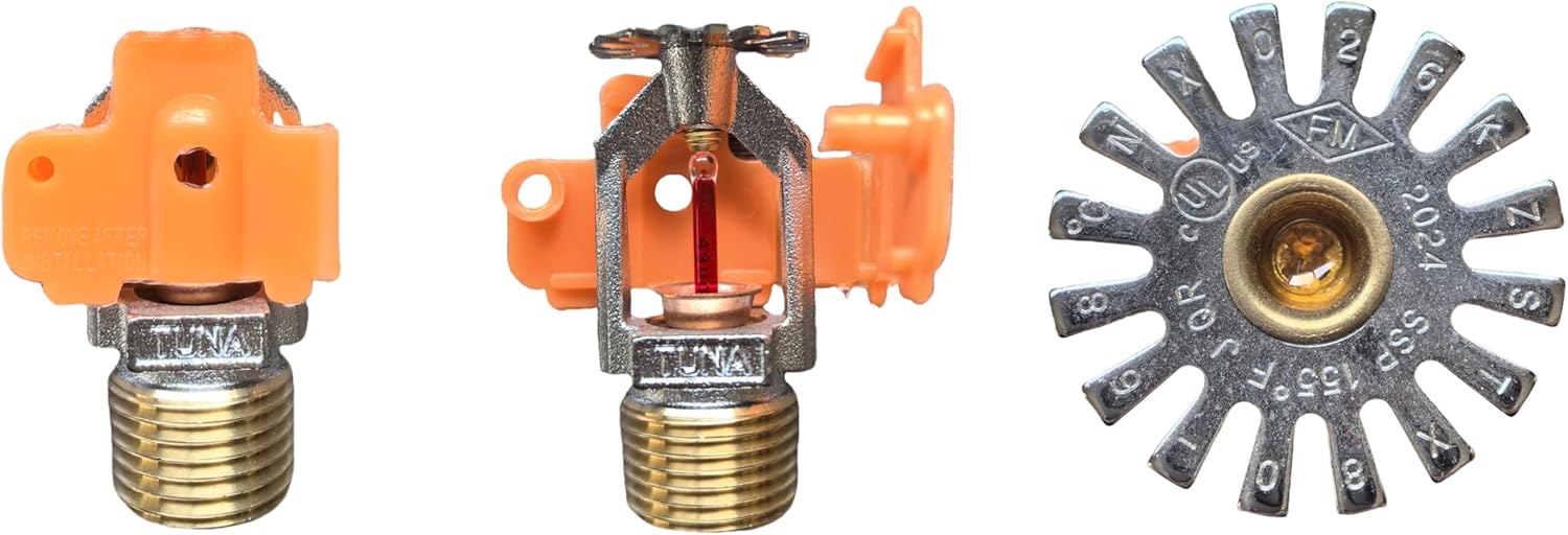 Quick Response Fire Sprinkler Head Pendent Spray - FM Approved & UL Listed 1/2" NPT 155℉(68℃) K=5.6 (K80/metric) Quick Response for Automatic Fire Sprinkler System (6, Chrome)