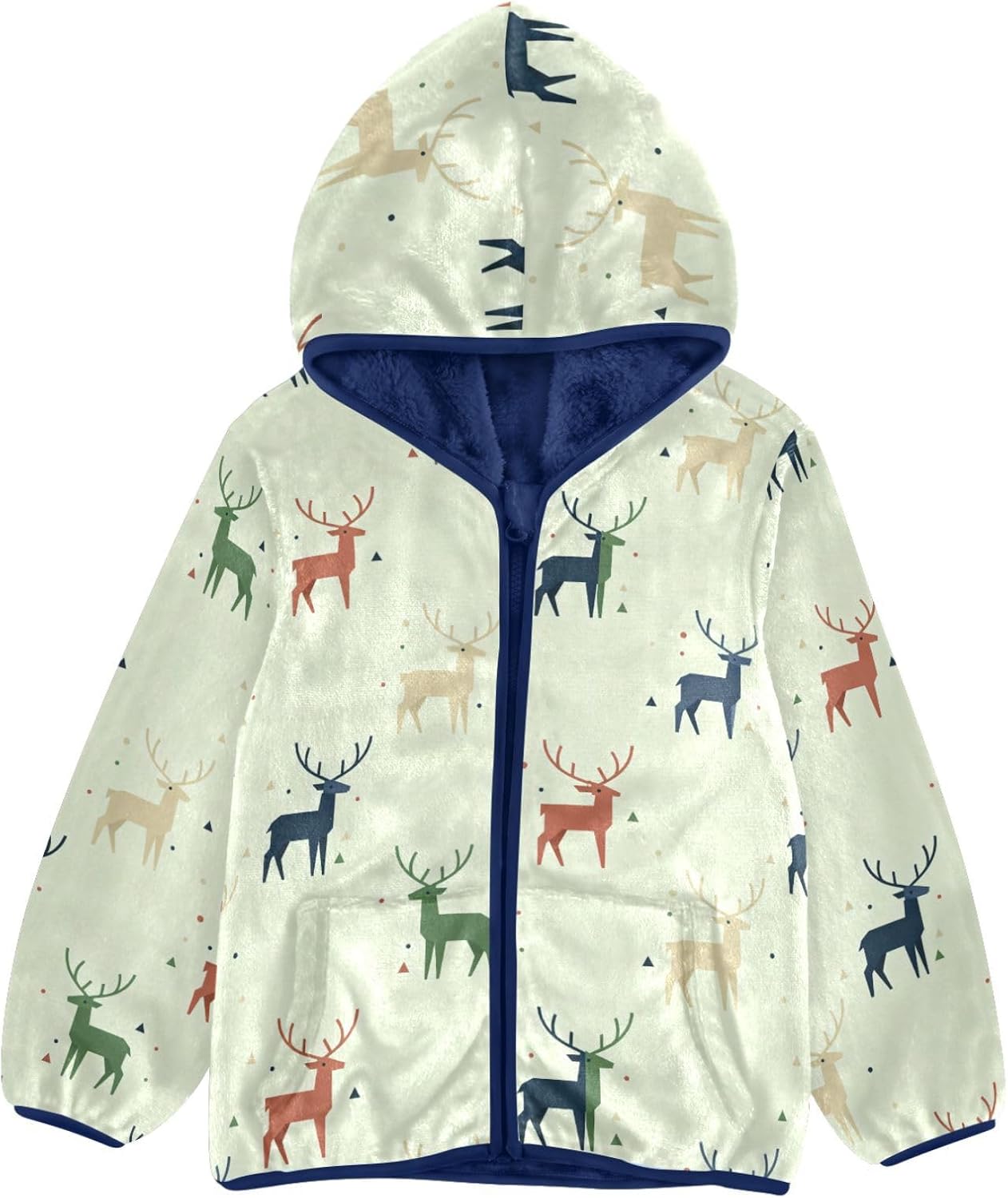 Symmetrical Deer Toddlers Winter Jackets Children Plush Outerwear Cute Baby Boys Clothes 3T