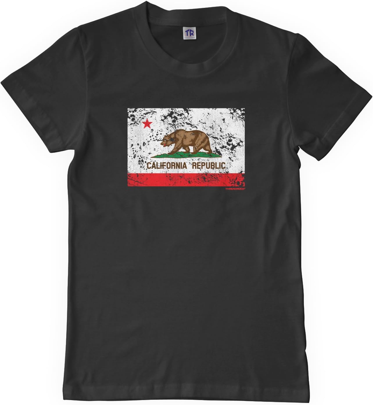 Threadrock Big Boys' Distressed California Flag Youth T-Shirt