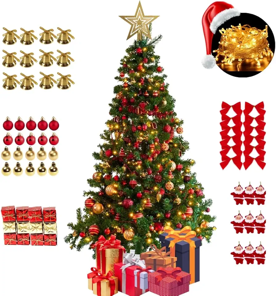 Kit 80 Pendentes Enfeites Árvore De Natal Pinheiro Canadense Pinheirinho Decoração Natalina De Luxo Premium