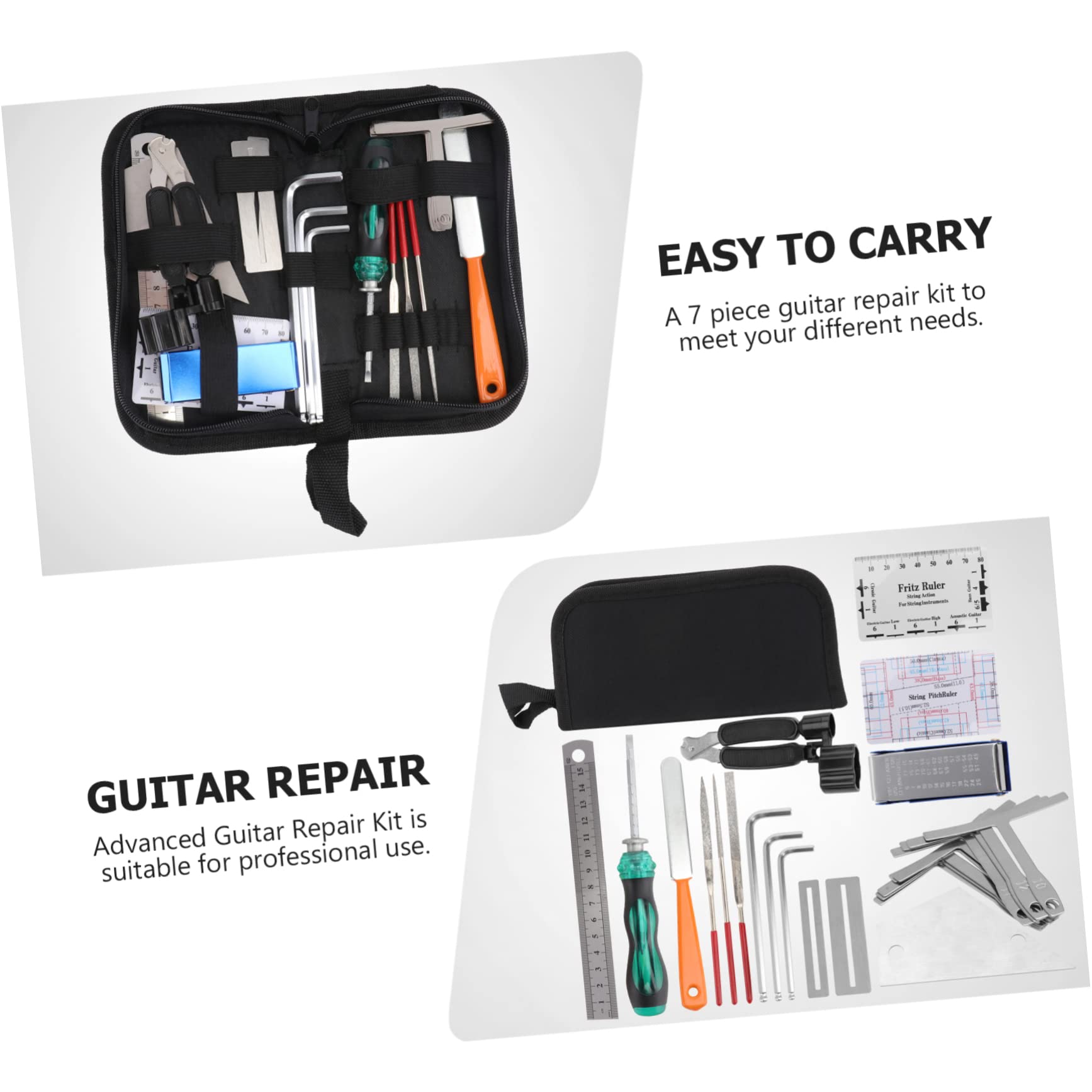 Kit de Limpieza y Mantenimiento de Guitarra, Hierro y Goma, Fácil de Transportar, Uso Profesional, para Cuidado de Instrumentos