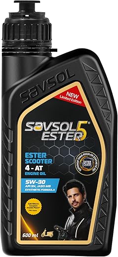 SAVSOL ESTER5 ESTER SCOOTER 4-AT 5W-30 | Synthetic Oil for Scooters (600ML) | With Advanced Ester Fluid Technology | For High Performance Scooters...