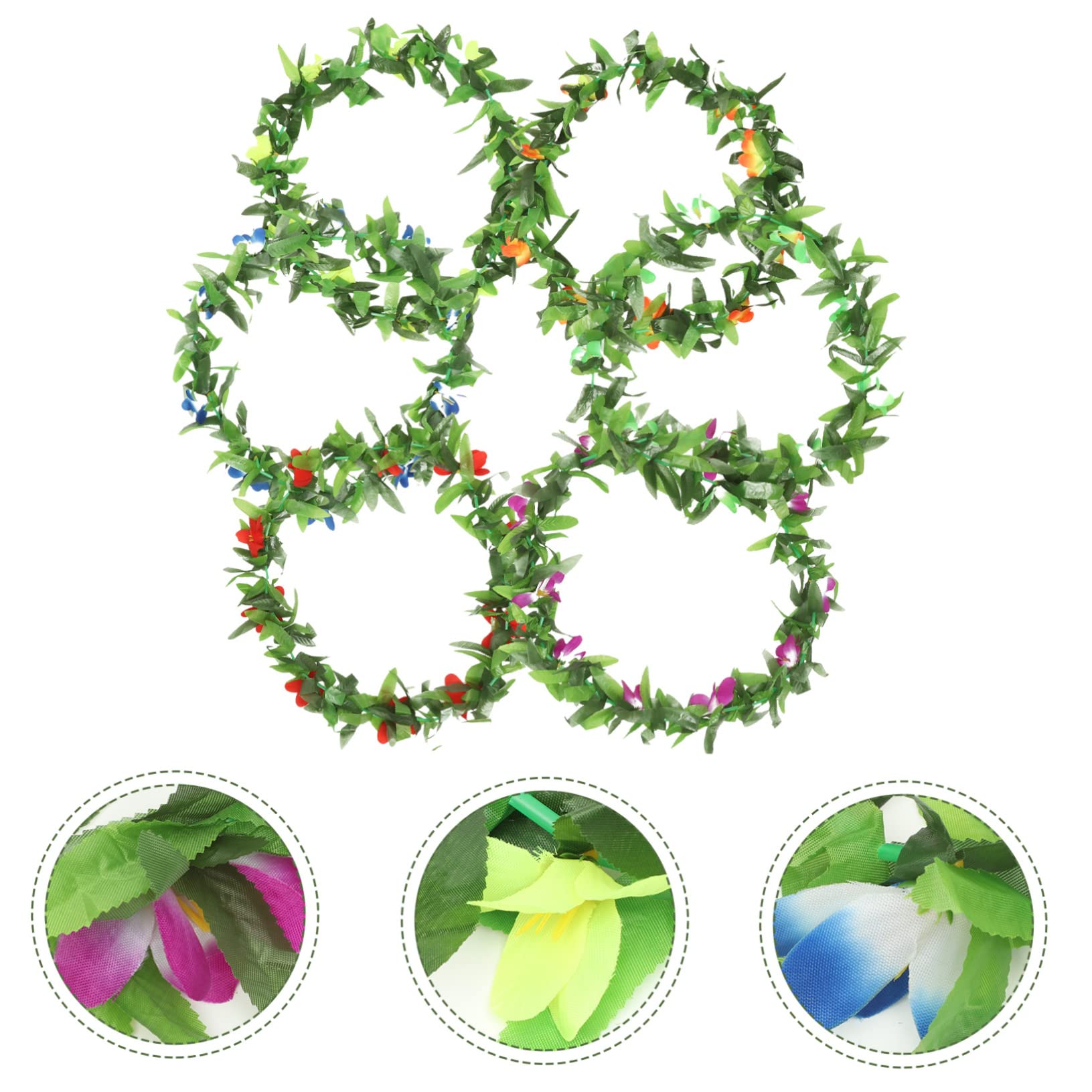 Ciieeo 4 Sätze Hawaiianische Blumenkette Luau Party Dekoration Für Strand Und Mottopartys Wiederverwendbar Für Hochzeiten Und Sommerfeste 6 Stück * 4