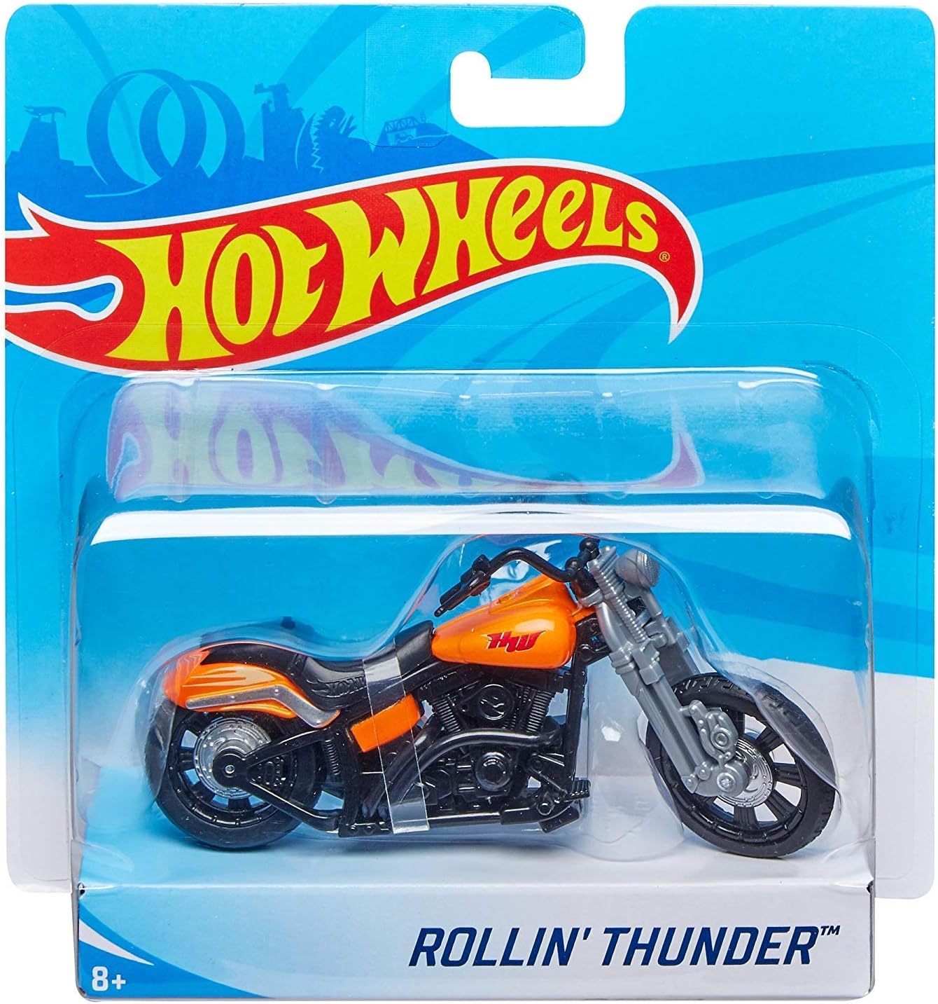 Hot Wheels Street Power Orange Rollin' Thunder Motorcycle