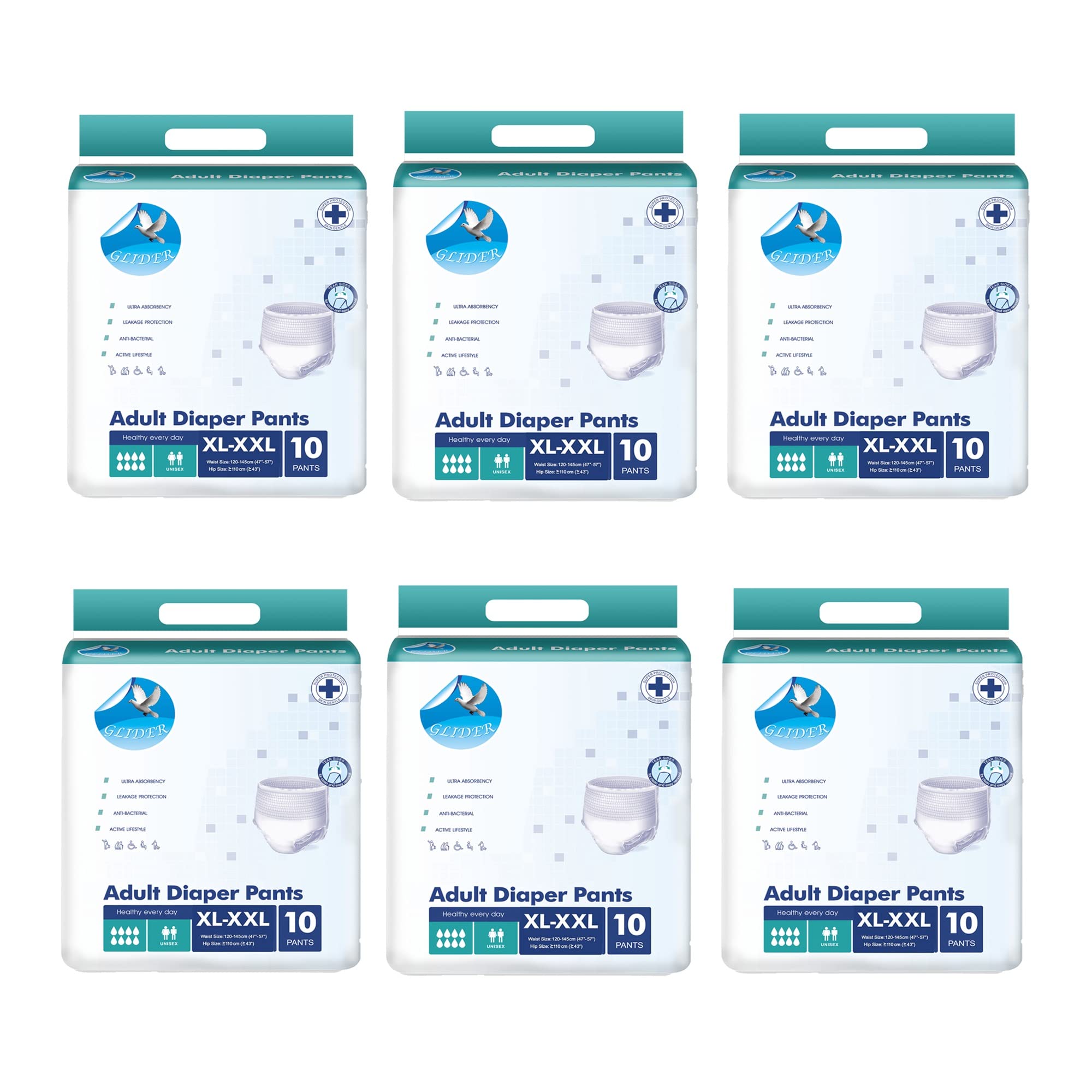 [ NEW LAUNCH ALERT ] Glider Adult Diaper Pants XL-XXL with SUPERIOR ABSORBENCY - 120-145 cm, 47-57 inch ((Pack of 6 (60 Count))-image-8
