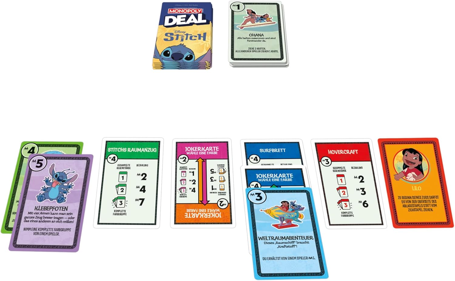 Monopoly Deal: Disney Stitch Edition Card Game - German Version