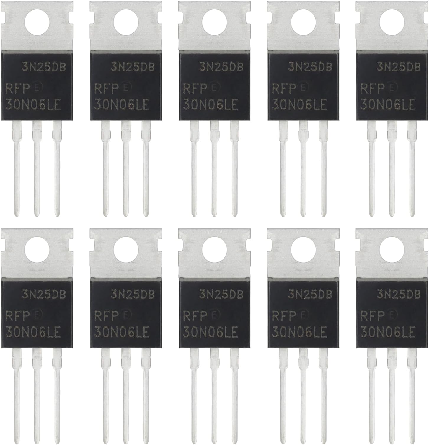 RFP30N06LE N-Channel Power MOSFET Transistors 30A 60V P30N06LE Mosfets Transistor 30 Amp 60 Volt TO-220 (Pack of 10Pcs)
