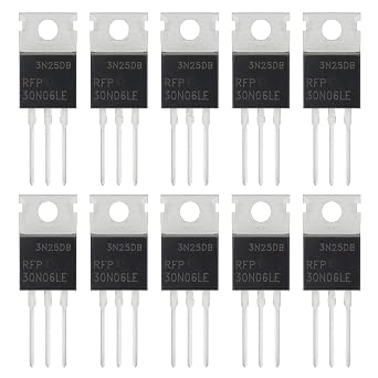 RFP30N06LE N-Channel Power MOSFET Transistors 30A 60V P30N06LE Mosfets Transistor 30 Amp 60 Volt TO-220 Pack of 10Pcs