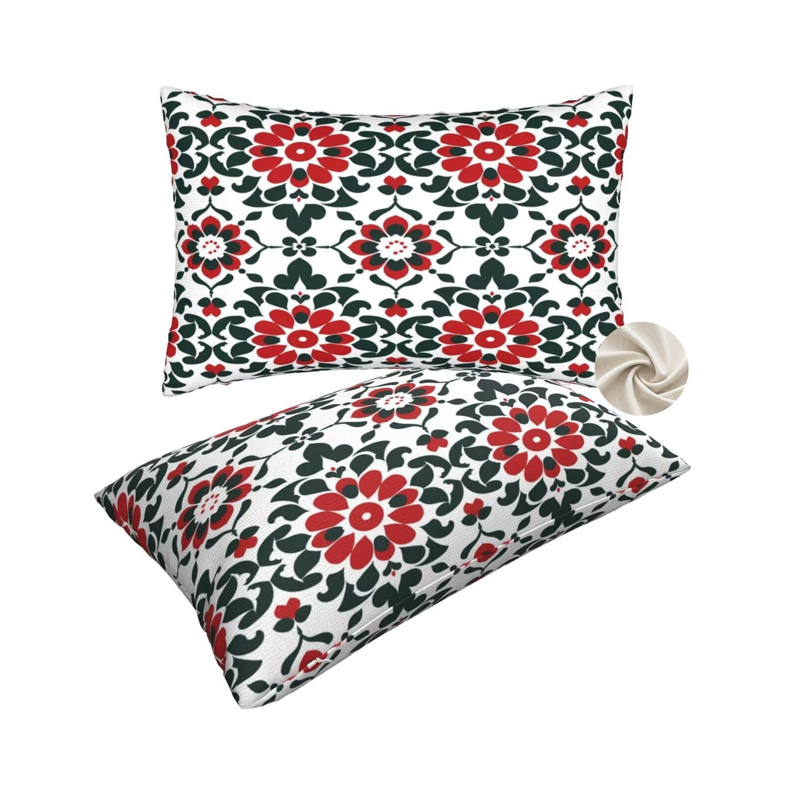 Housses de coussin 50x80 cm lot de 2 fleurs pour décorer le canapé