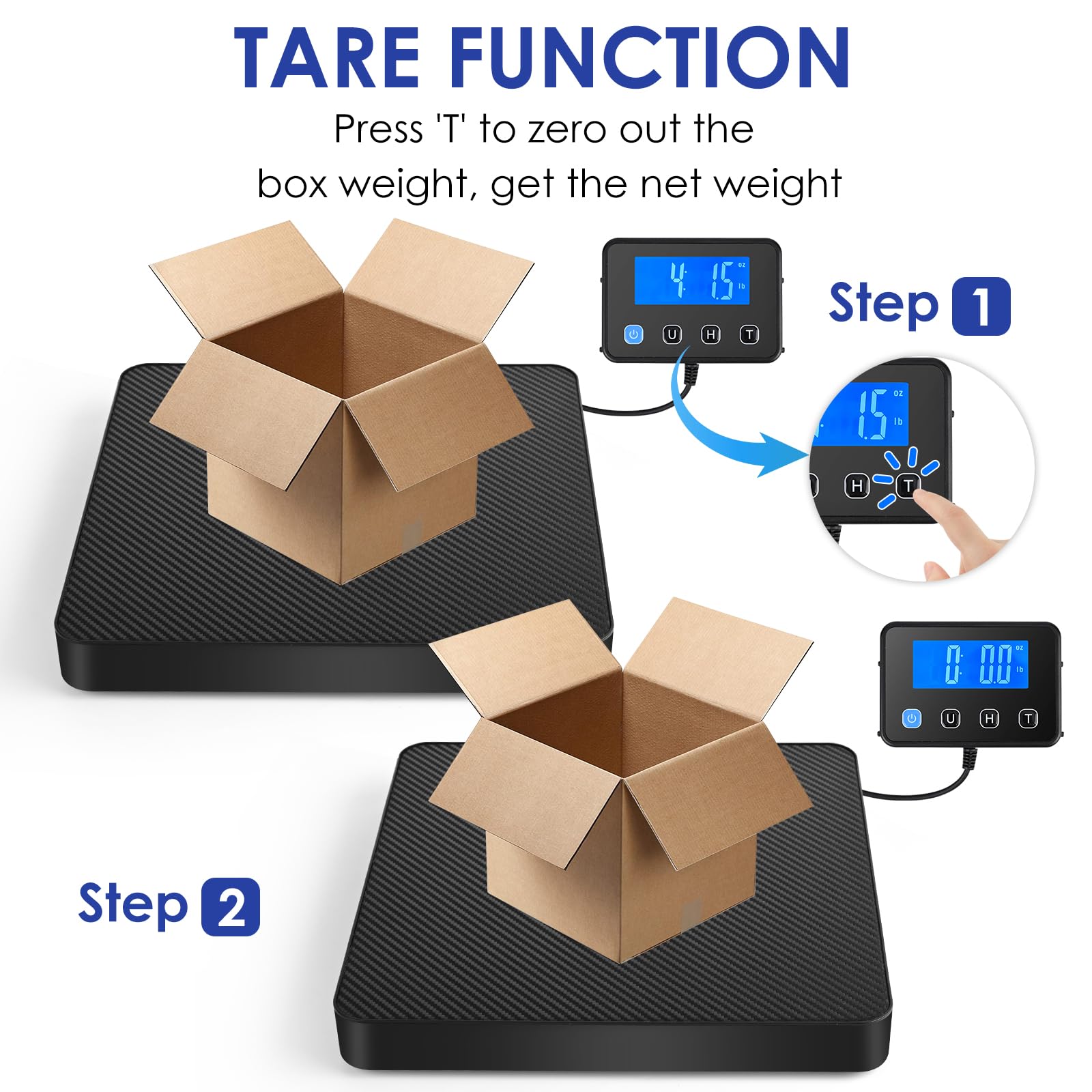 Báscula digital para paquetes, 40-200 kg, alta precisión, con función de retención y tara, para paquetes, equipaje, pantalla LCD externa