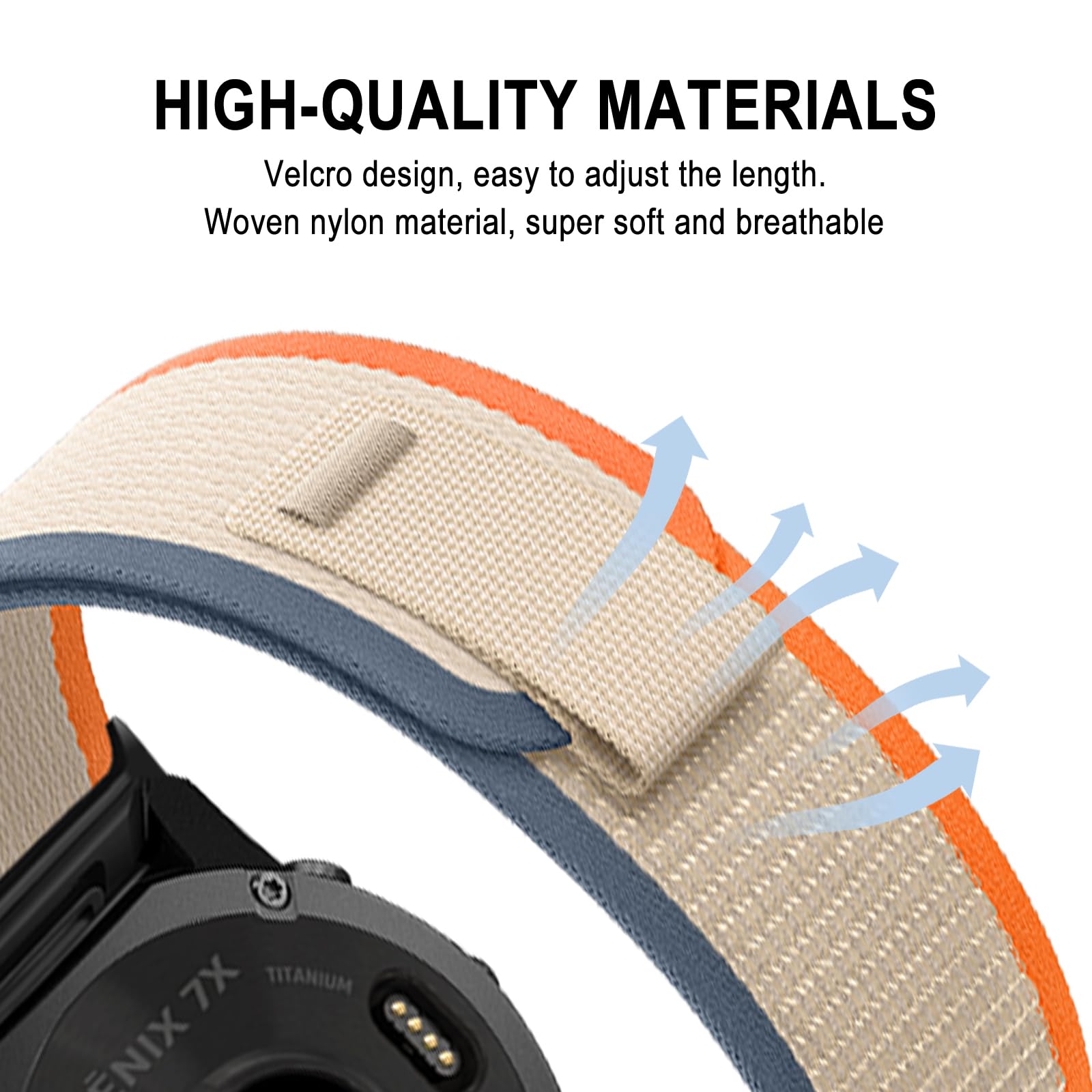 SumRioo QuickFit 26mm Watch Strap for Garmin Fenix 8/8 Solar 51mm/7X Pro Solar/7X Pro/7X/6X Pro/6X/5X Plus/5X/3/3HR - Image 3