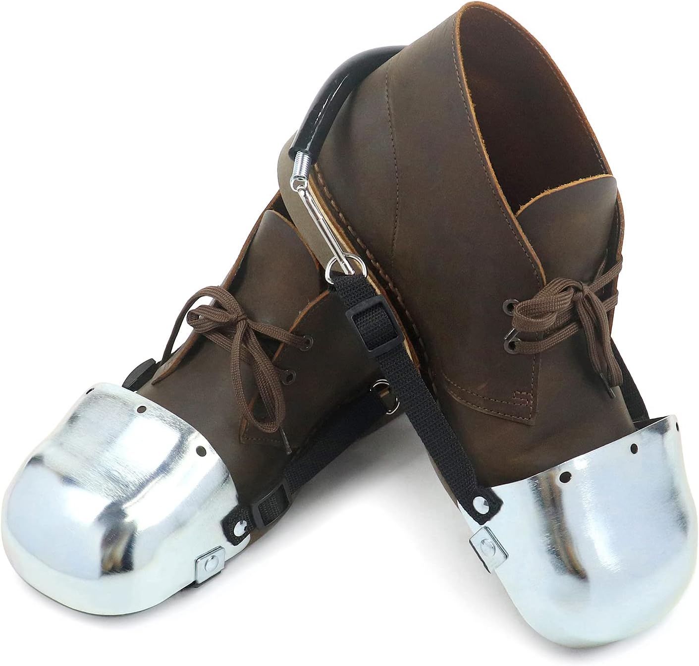 QWORK Steel Toe Guard, Metatarsal Guards, Foot Guard with Adjustable Straps, Universal Size for Men and Women, 1 Pair