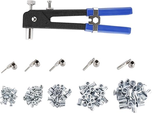 Amazon 136点 ハンドリベッターセット M3 M4 M5 M6 M8 ナッター工具 ハンドリベッター