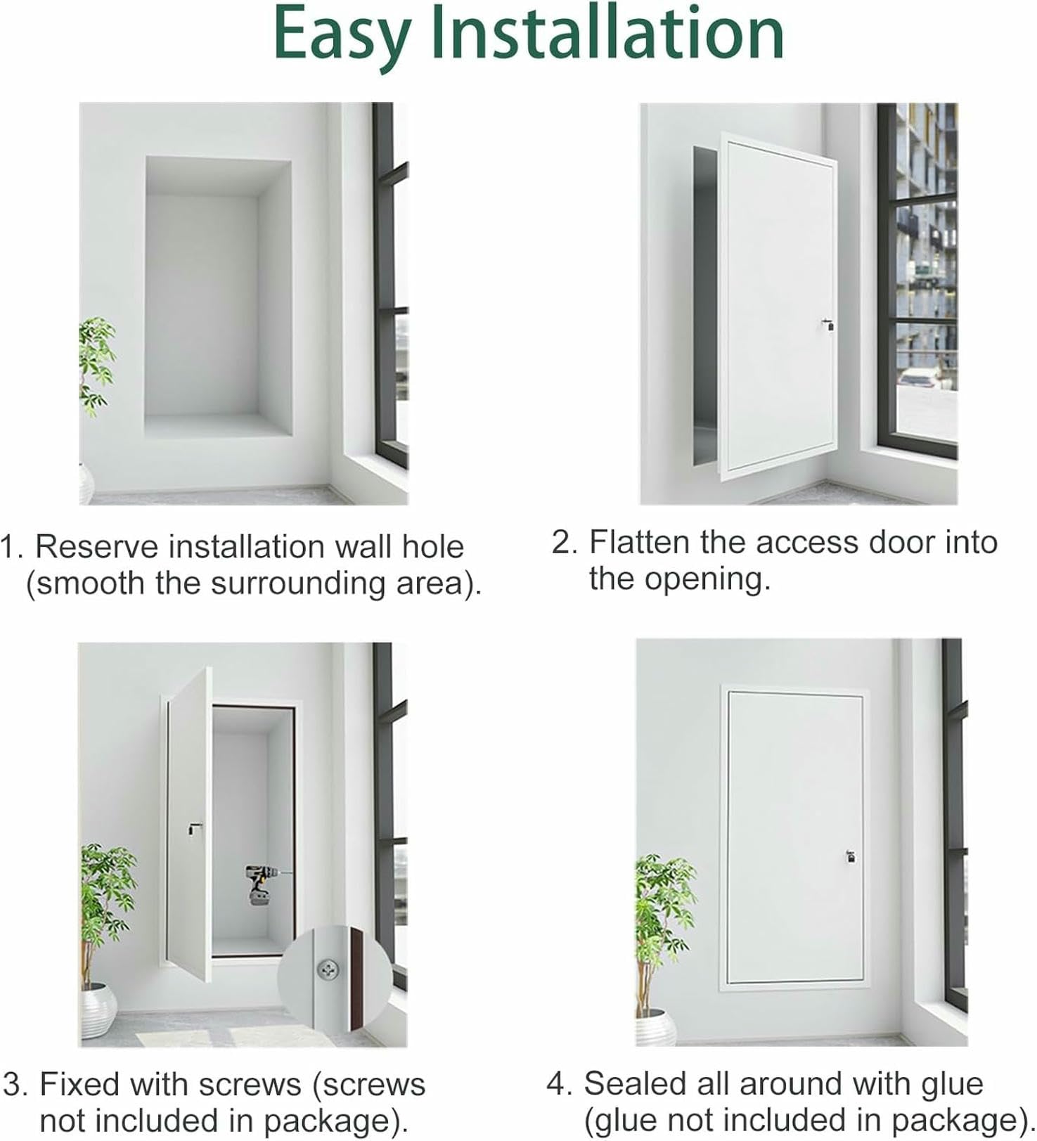 Panel de acceso de aluminio para ático con llaves, escotilla de inspección duradera para un fácil acceso a fontanería y soluciones de mantenimiento del hogar