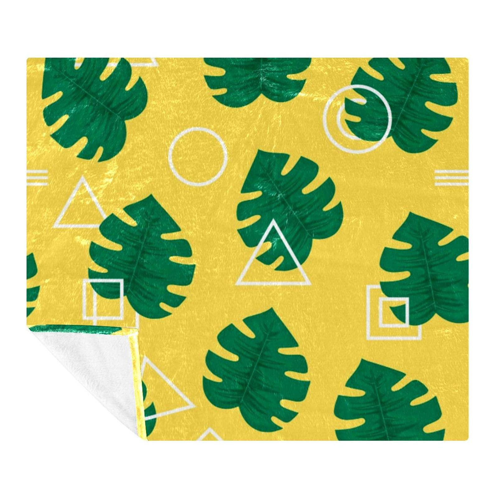 Couverture microfibre haut de gamme motif géométrique palmier jeté de lit chic