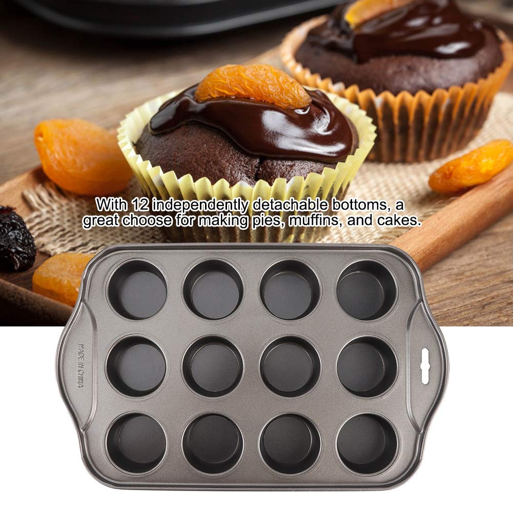 Rivestimento Antiaderente Doppio Strato Stampo Per Mini Cheesecake In Acciaio Al Carbonio - 12 Fondi Staccabili, Rivestimento Antiaderente, 33x20.8x3.8 Cm Stampo Per Pasticceria