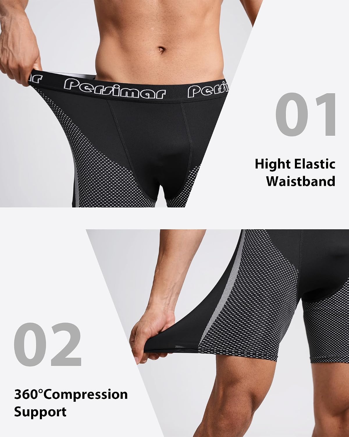 4 Packs Mens Running Compression Shorts Spandex Athletic Workout Gym Shorts Performance Base Layer Underwear Black