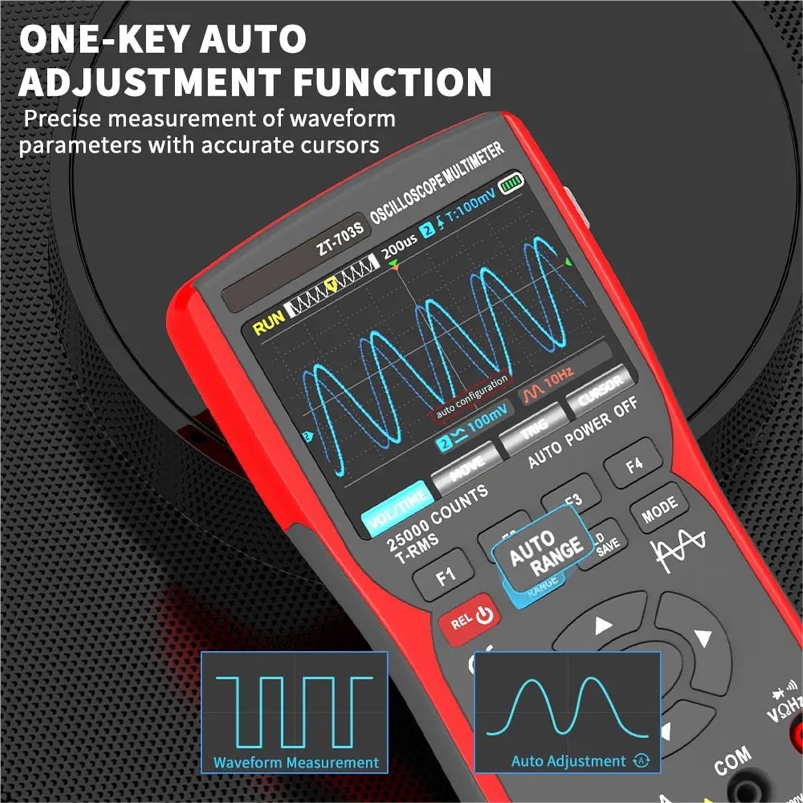 Digitales Oszilloskop ZT-703S 3in-1-Handoszilloskop Automotive Zweikanal 50 MHz Mit Digitalmultimeter Und Signalgenerator für Test und Analyse
