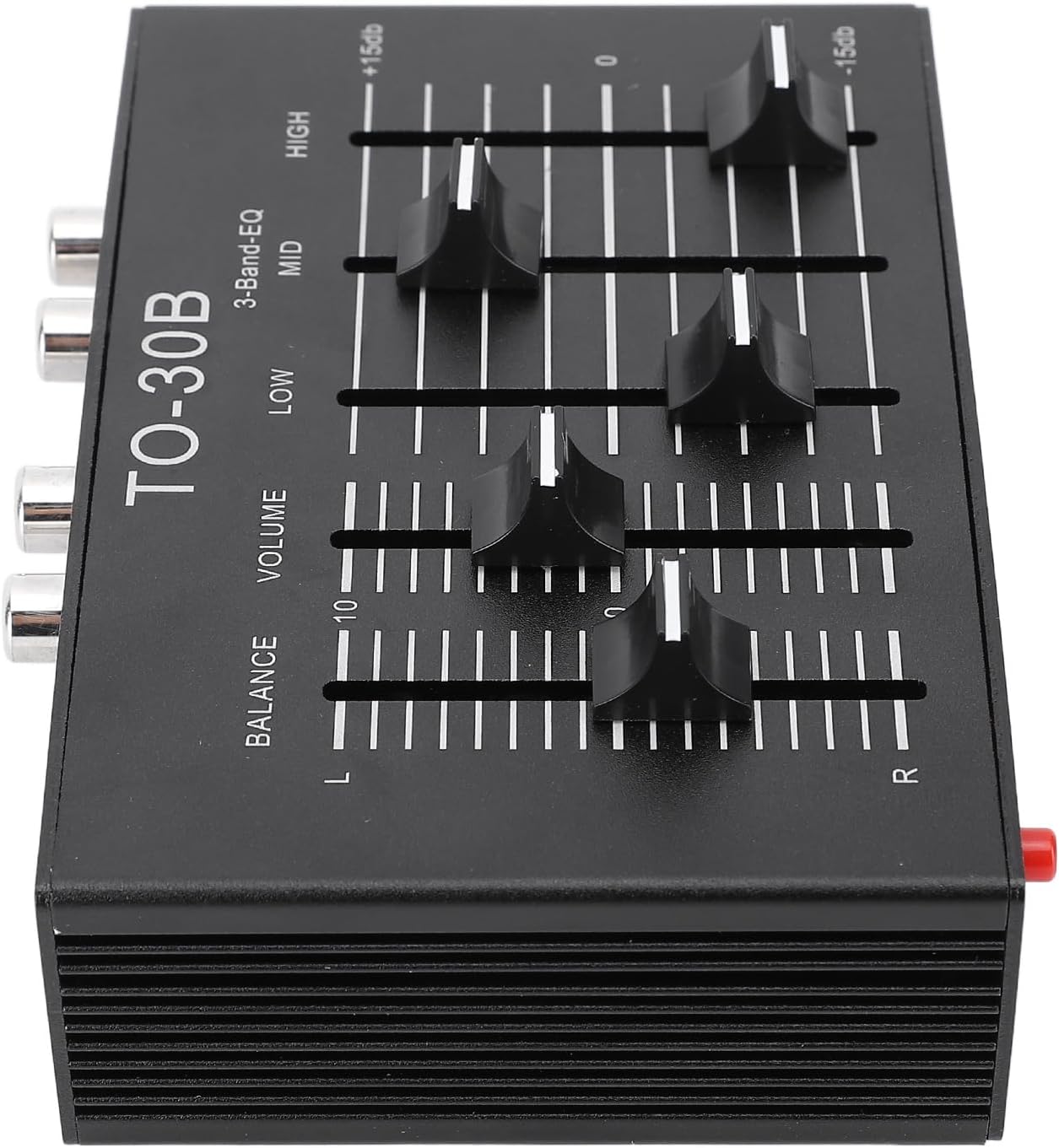 banapoy 3 Band Car Audio Equalizer, High Medium Low 3 Band Sound Channel Balance, Stereo EQ Equalizer Volume Control Preamp, for Electronic Musical Instruments, 20HZ-20KHZ