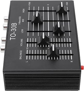 EQ Equalizer 3 Band Stereo Preamp with Volume Control and Sound Channel Balance for All Audio Devices