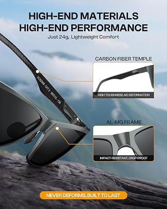 DUCO Sunglasses for Men Rectangular Polarized Sunglasses