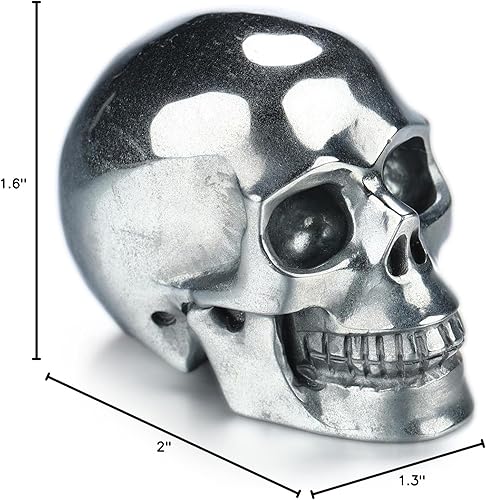 Vista 20 de Skullis 2.0 "Cráneo alienígena de cristal de obsidiana negra, escultura de arte fino de piedras preciosas talladas a mano, estatua de piedra Cráneo