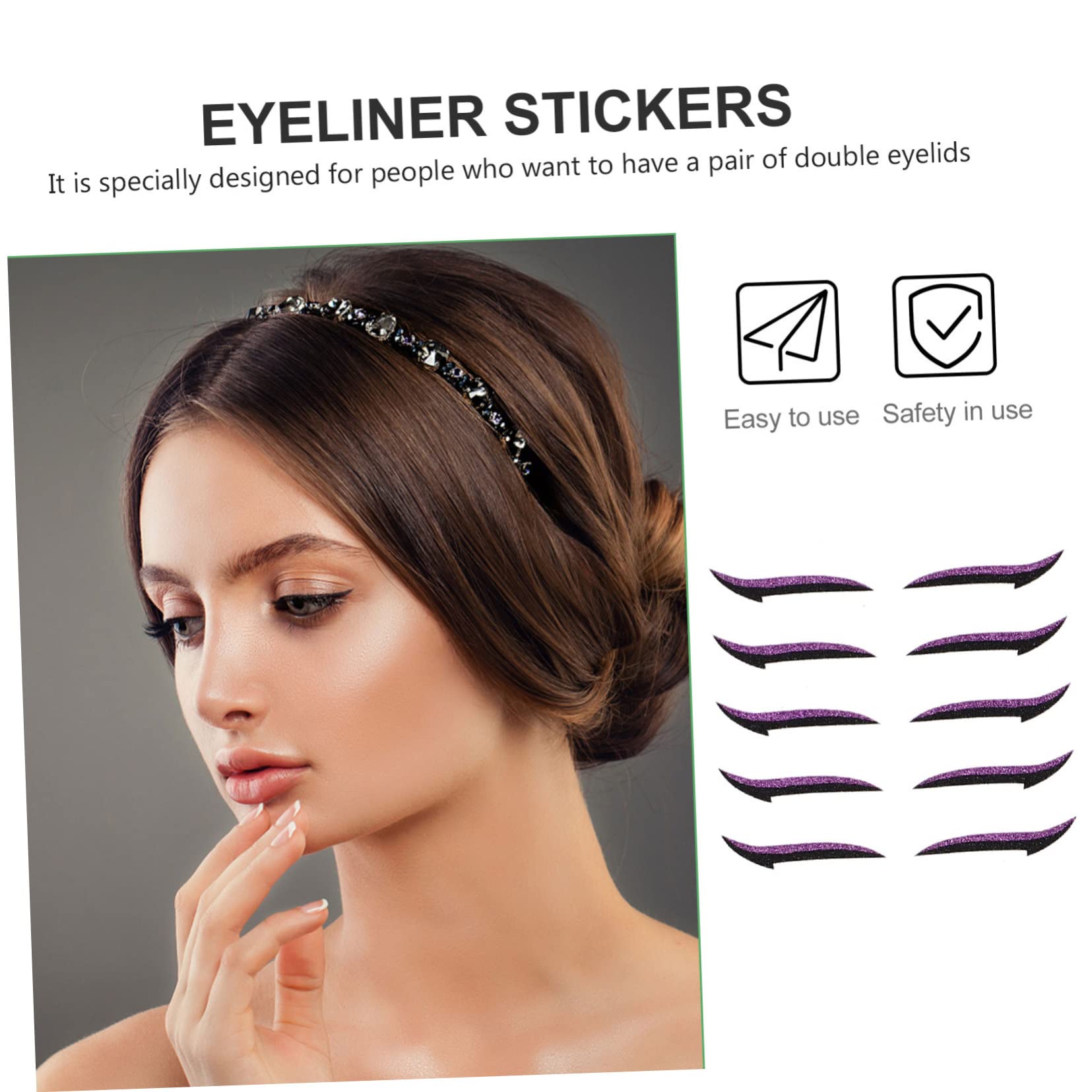 FRCOLOR 160paia Eyeliner Stickers Riutilizzabili Per Makeup Veloce Di Adesivi Per Ombretto Colori Facili Da Applicare e Leggeri Per Uso Quotidiano e Viaggi