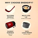 Vacuum Insulated Food Jar. Bowl incl. Folding Spoon, Cup. Wide Mouth Keep Hot & Cold Drinks Soup Lunch Container for Adults. BPA-Free Stainless Steel, Leak Proof Radiant red, 17oz