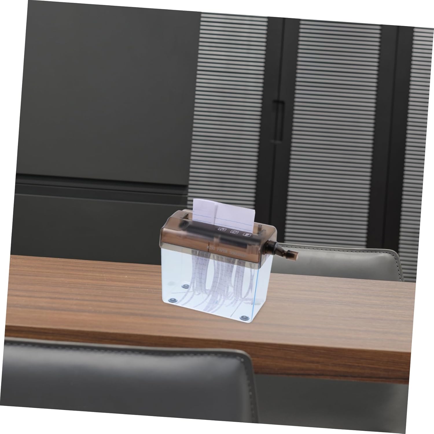 Mini Manual Paper Shredder for Office Use Compact Hand Crank Paper Cutter for Shredding Bills Receipts and Documents Black Desktop Tool