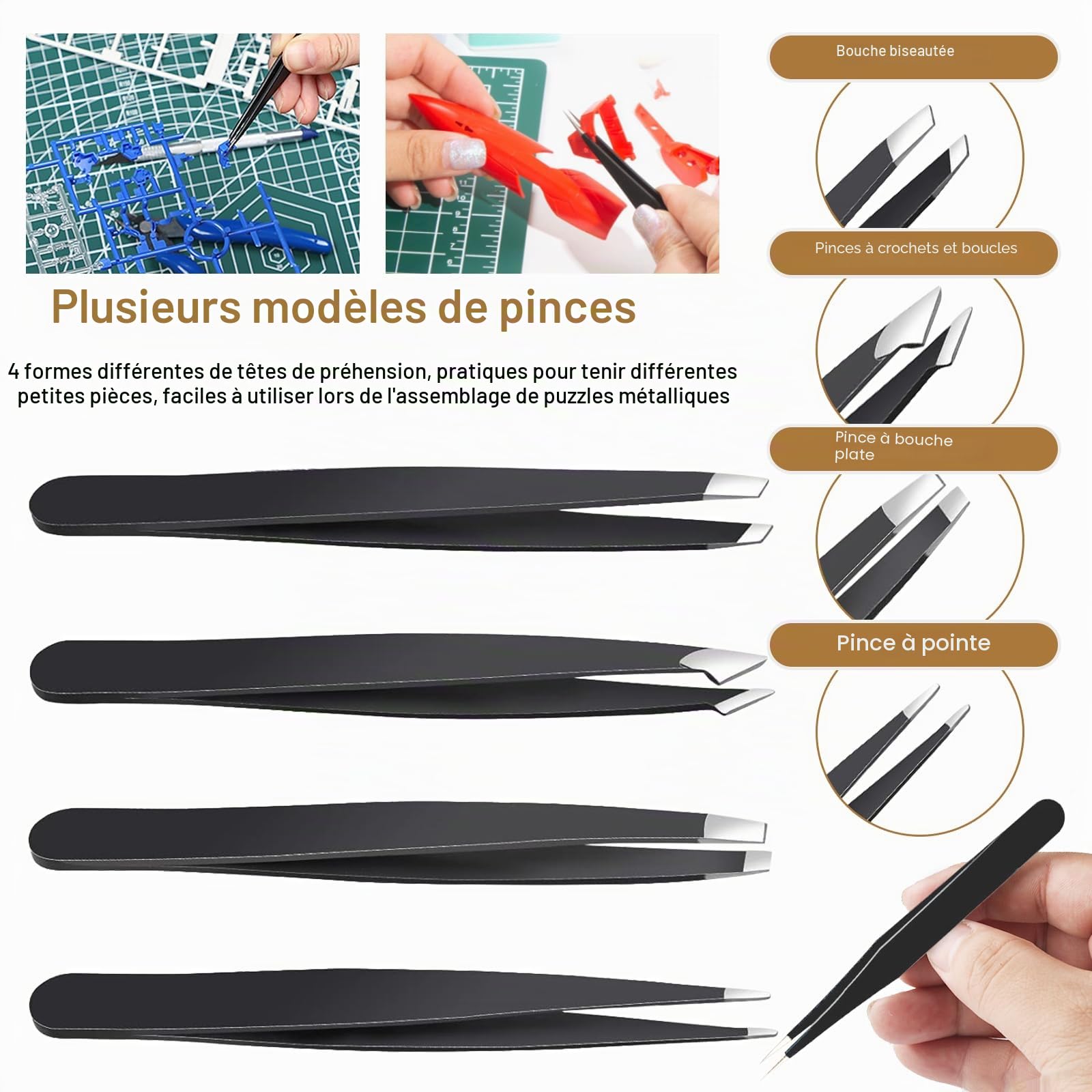 HSEAMALL 15 Pièces Outils de Modélisme Gundam Modèle Outils Kit Maquette Construction Modèle de Base Réparation et Fixation Hobby Building Craft Set
