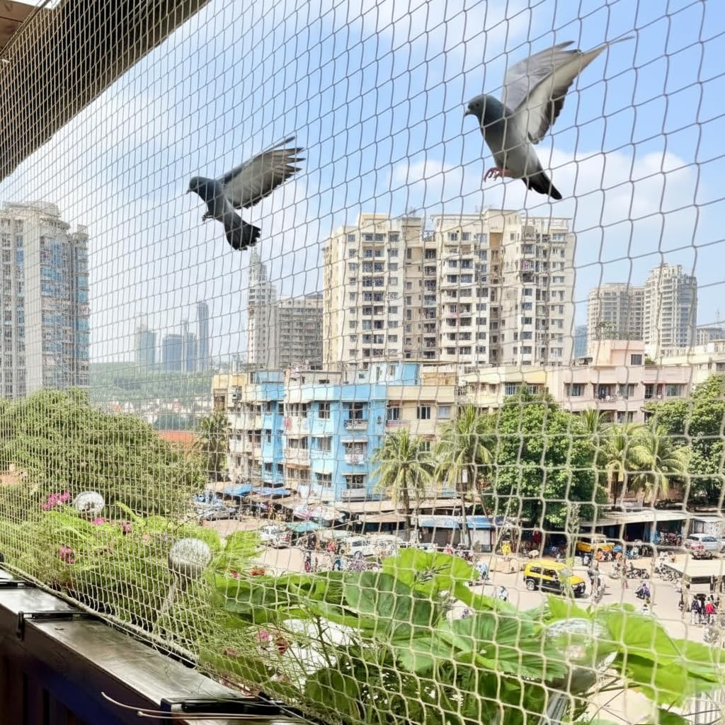 RORIAN High-Visibility Bird Netting for Balconies and Windows | Heavy-Duty, Weatherproof Pigeon Safety Net | Durable Mesh Protection for Home and Garden (10x8ft), Installation Kit Included-image-47