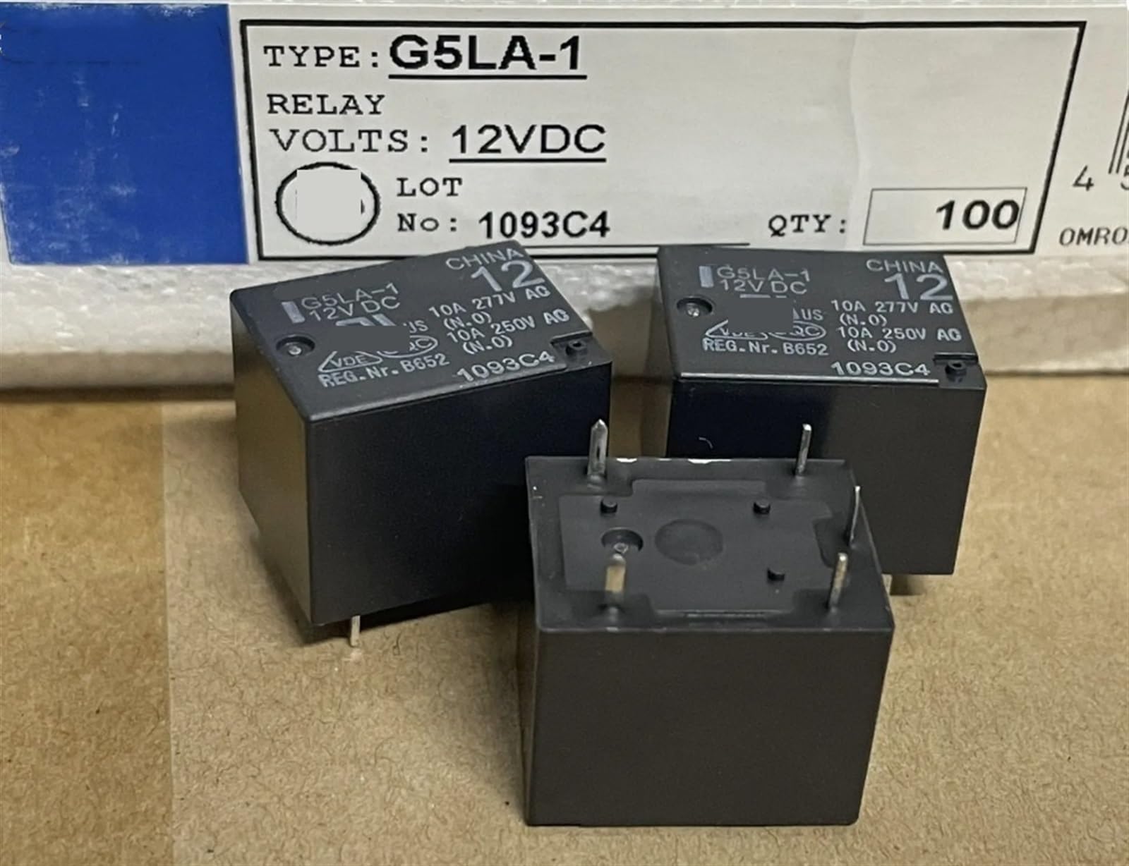 Relé G5LA-1 12VDC para domótica y reparación de fuentes T73-1C-12V 3