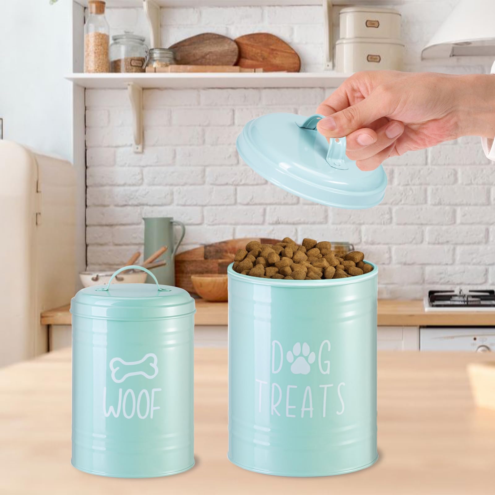 NIXBYO Rustic Decorative Dog Treat Container Airtight Set of 2 - Image 4