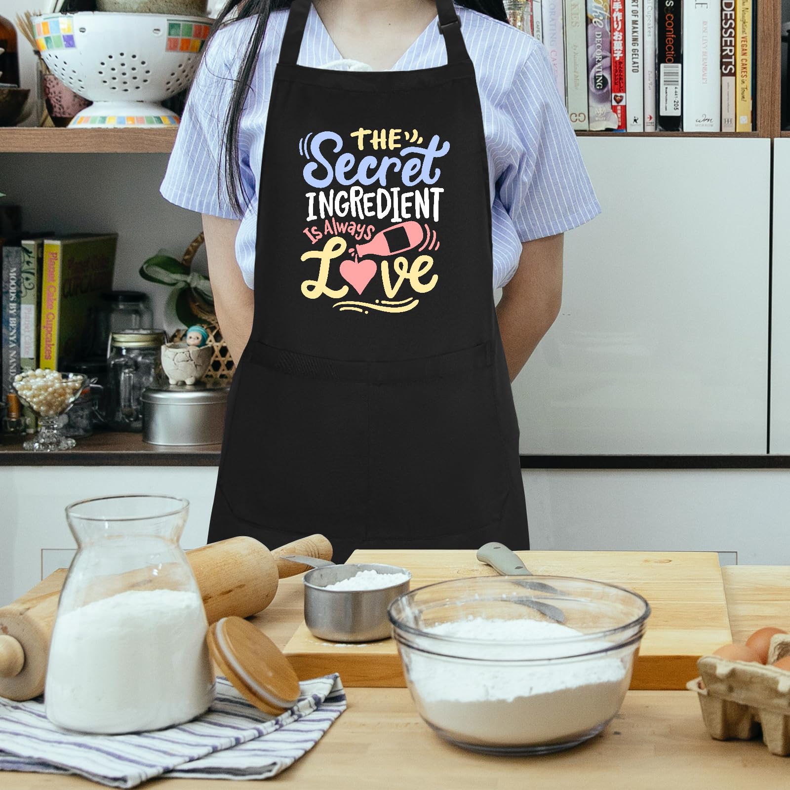 Delantales divertidos para mujer con bolsillos, delantales de cocina para cocinar y hornear, regalos para mamá, profesora, día de la madre, cumpleaños
