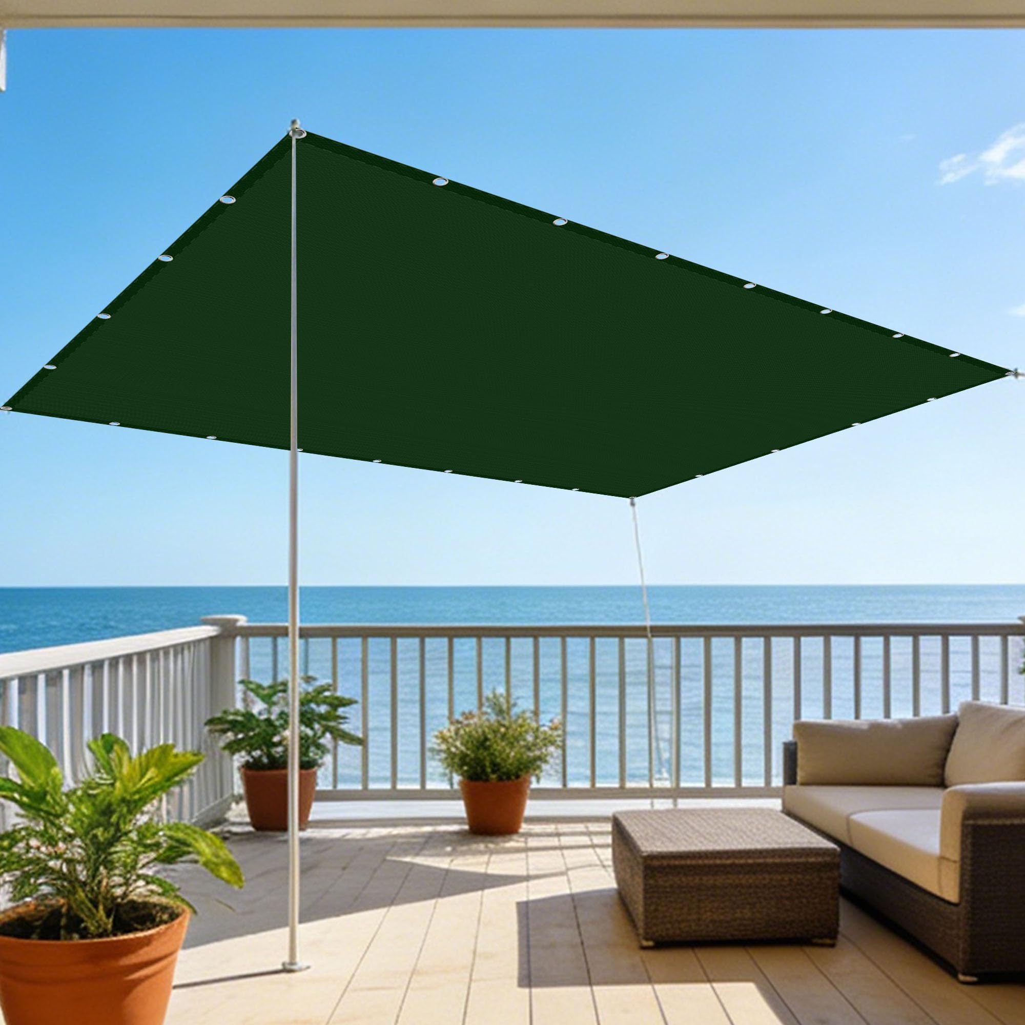 Voile d'ombrage de jardin 300x400 cm toile tendue extérieure pour patio balcon terrasse