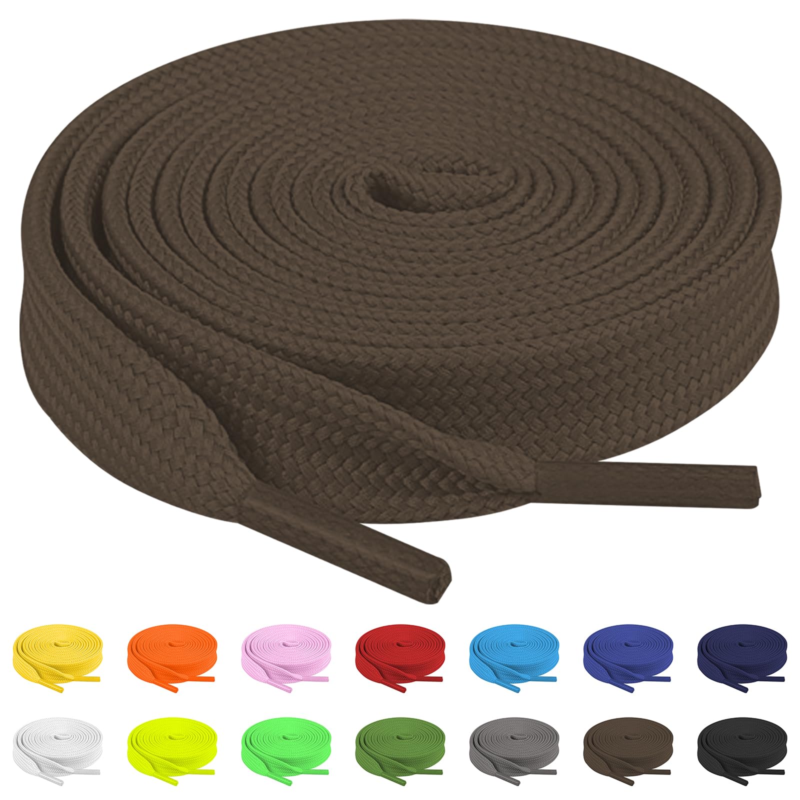 TBOC Cordones Planos para Calzado Zapatos Deportivas Zapatillas Botas Cordón Patines Fútbol Deportes [Ancho 8 mm] Compatibles con Converse Nike Adidas Panama Jack Vans — view 20