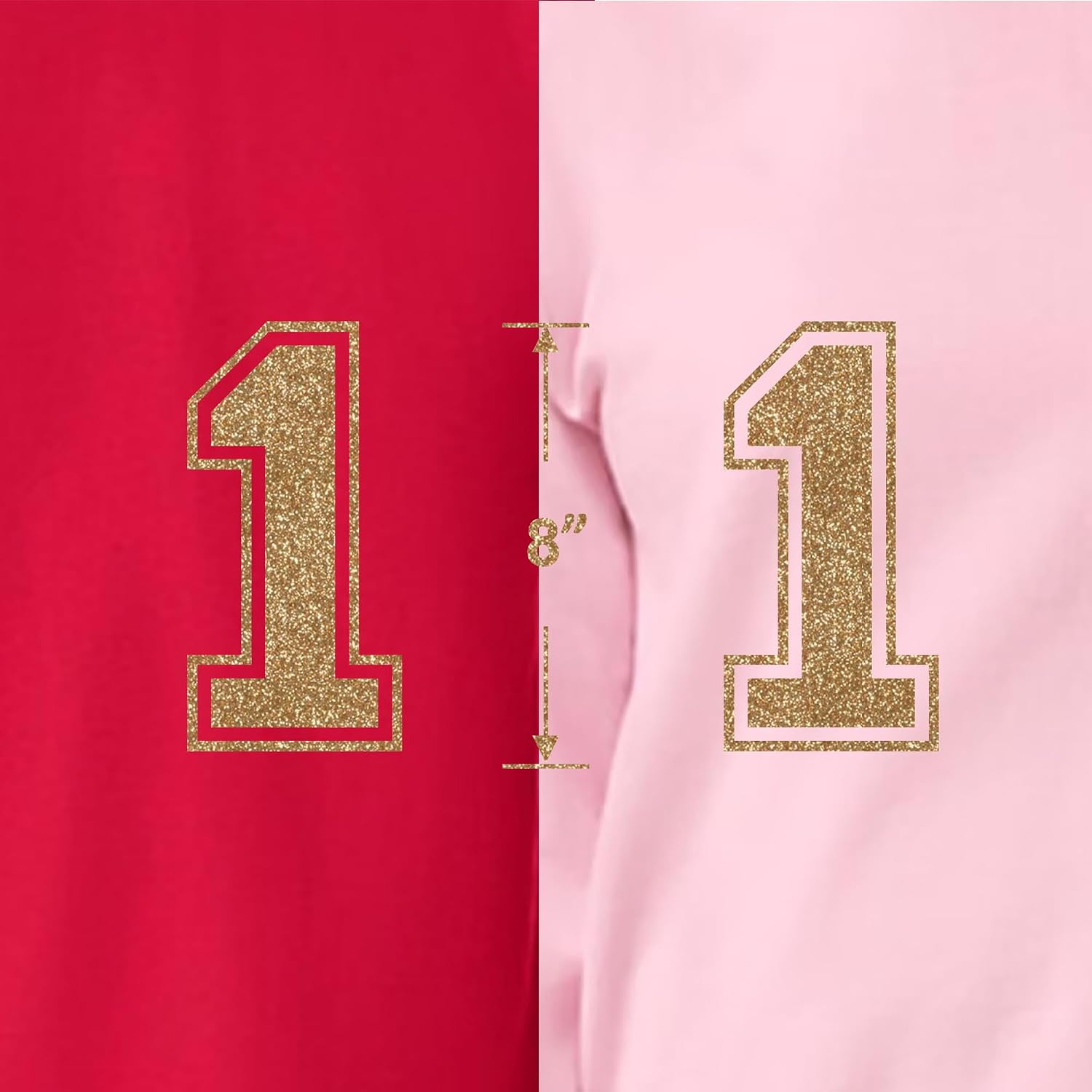 Old Gold, 8" Glitter Iron on Numbers for Clothing，Jersey Numbers，Iron on Numbers for Jersey Heat Transfer Numbers for Sports Uniform Baseball Football T-Shirt(Style C) (Old Gold-1)