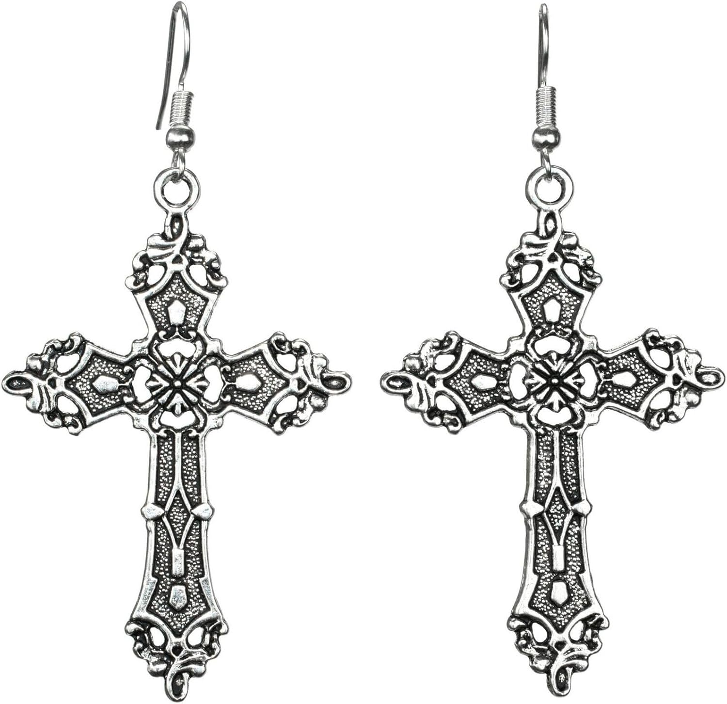 ONLYJUMP Gothic Cross Earrings Dangle, Cross Earrings for Women Vintage Gold Silver Cross Earrings Punk Style Big Cross Earrings Halloween Christmas New Year Jewelry Gift