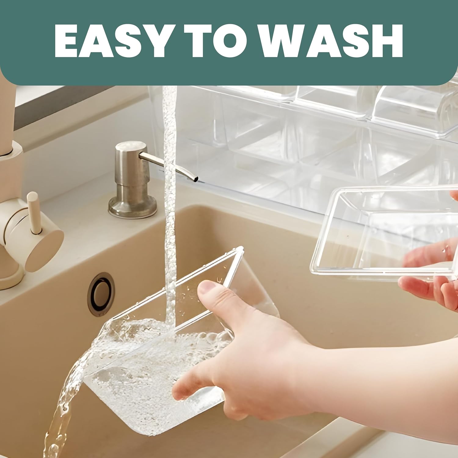 Large Ice Chilled Condiment Server Caddy with 5 Removable Compartments (2.5 Cup), Clear Garnish Tray with Lids – Fruit, Salad, Taco, Bar Platter – Including Free Stainless Steel Accesories - Image 5