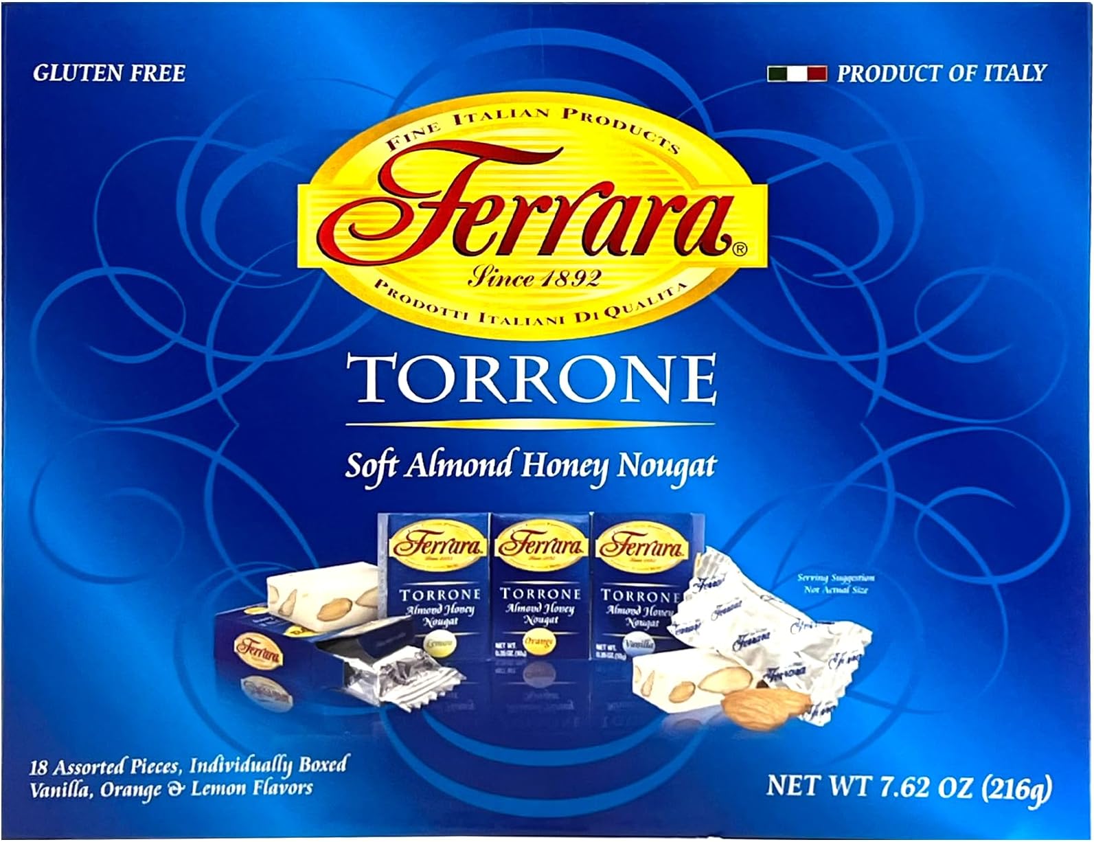 Torrone Nougat Candy, 18 Assorted Pieces () NET WT 7.62 216g