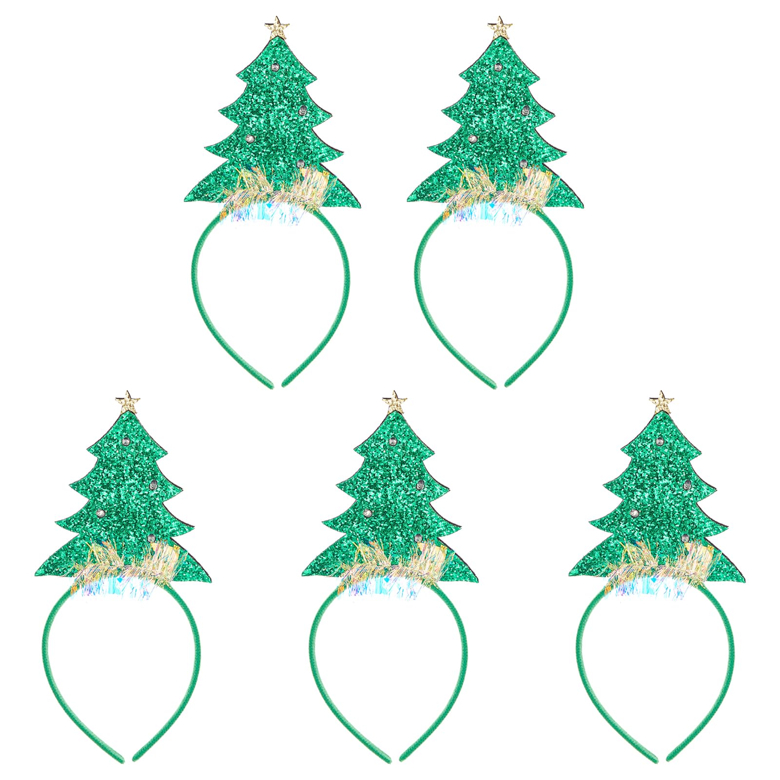 Tsophreniq 5pcs Sparkling Headband for Christmas Party Glowing Hairband Festive Headpiece Stylish Accessory for Family Gatherings Hair Decorations